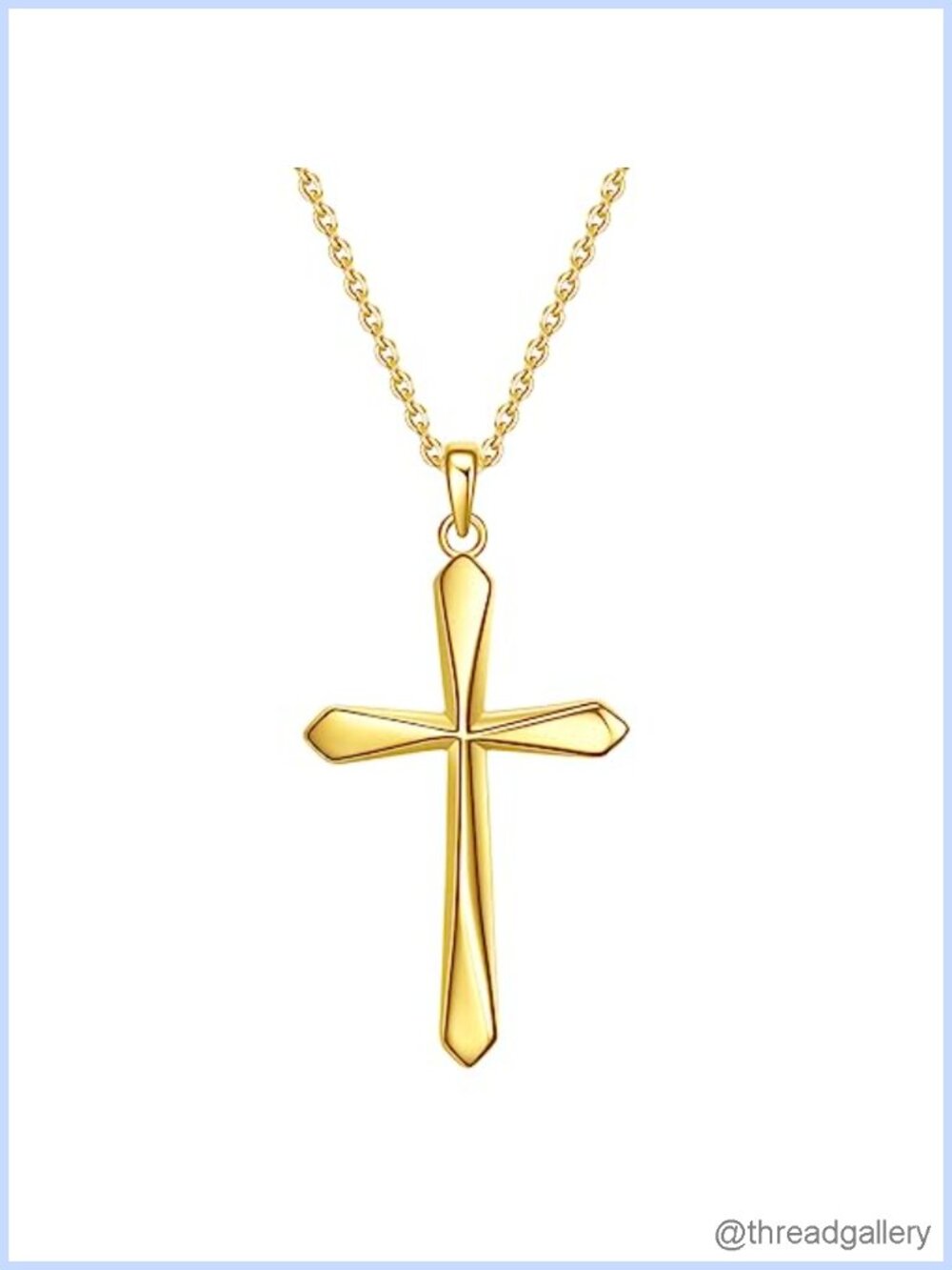 925 Sterling Silver Cross Pendant Necklace 18" Chain Gift for Women